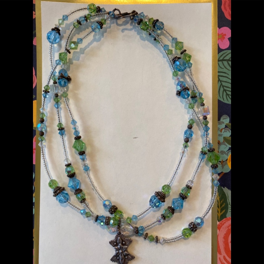 Triple Strand Swarovski and Silver Choker